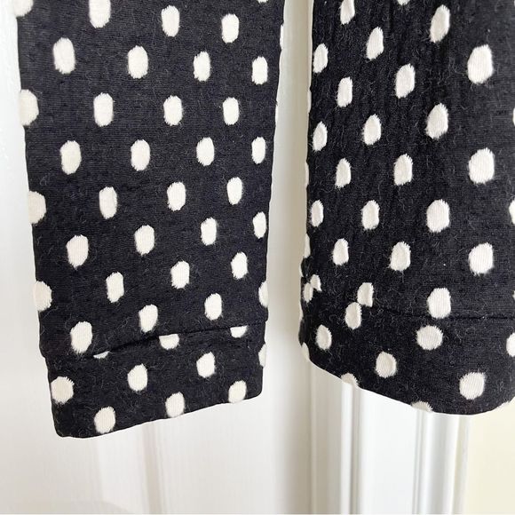 Cremieux XS Black‎ White Pokadot Jeweled Neckline Long Sleeve Top - Picture 3 of 6